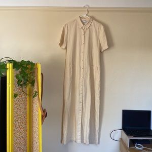 Vintage Casual Corner Linen Midi Dress